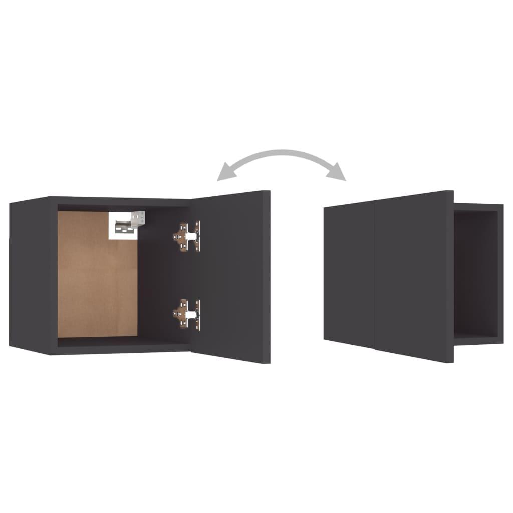 6 Piece TV Cabinet Set Grey Engineered Wood