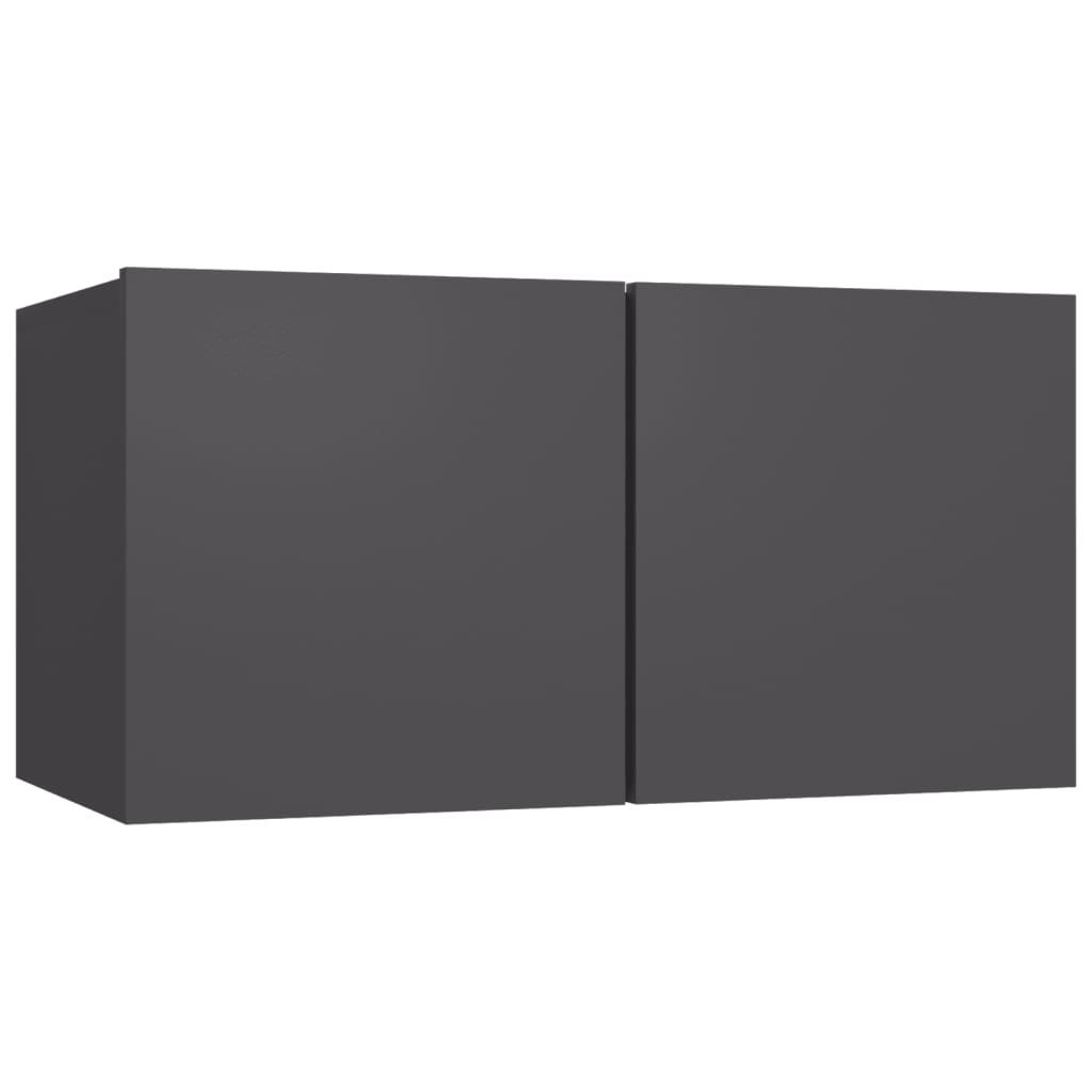 6 Piece TV Cabinet Set Grey Engineered Wood