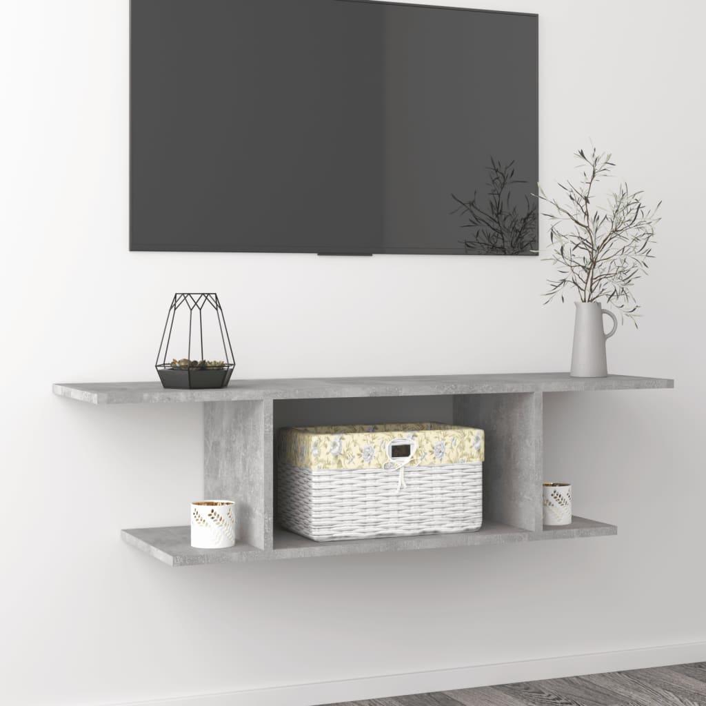 Wall Mounted TV Cabinet Concrete Grey 103x30x26.5 cm