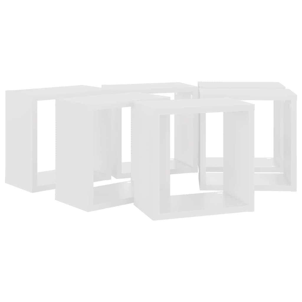Wall Cube Shelves 6 pcs White 26x15x26 cm