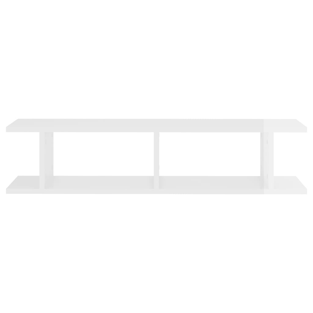 Wall Shelves 2 pcs High Gloss White 90x18x20 cm Engineered Wood