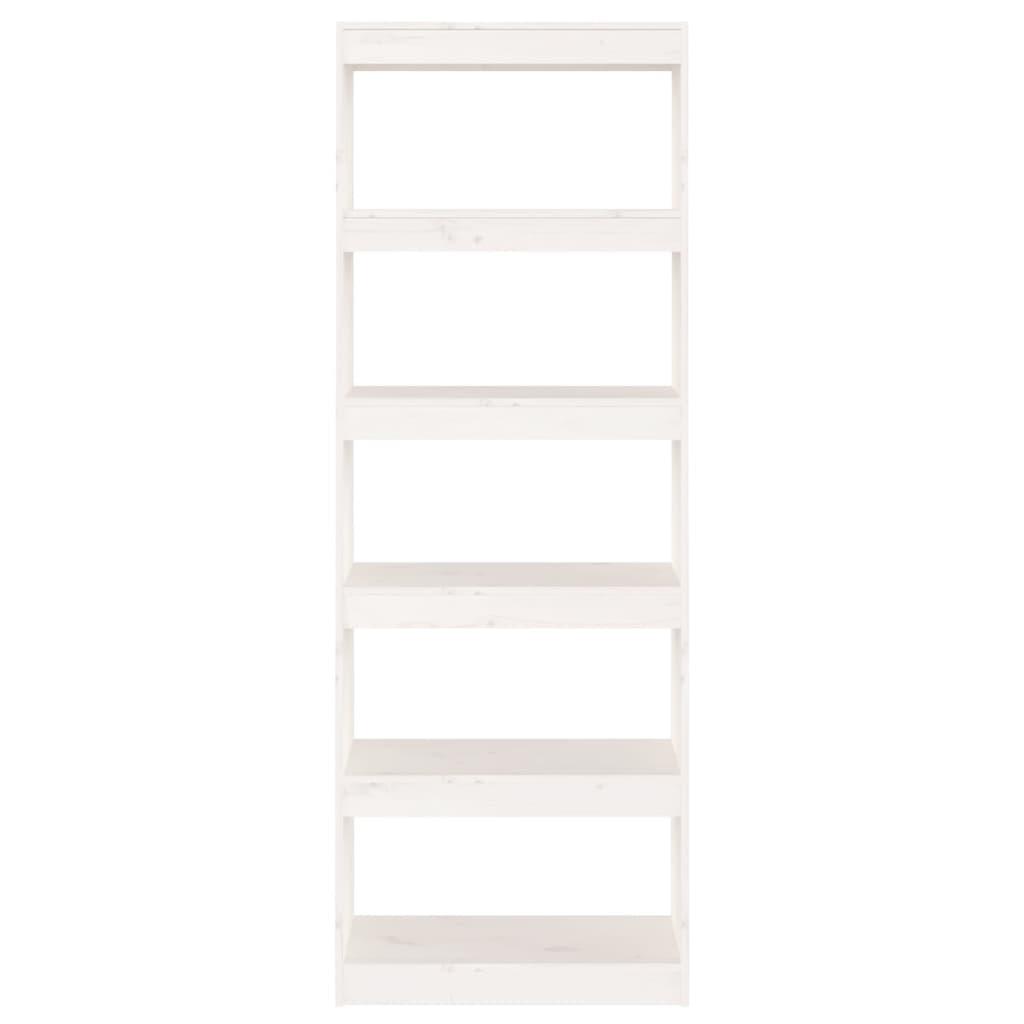 Book Cabinet/Room Divider White 60x30x167.5 cm Solid Wood Pine