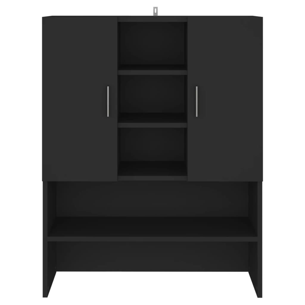 Washing Machine Cabinet Black 70.5x25.5x90 cm