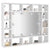 Mirror Cabinet with LED White 91x15x76.5 cm