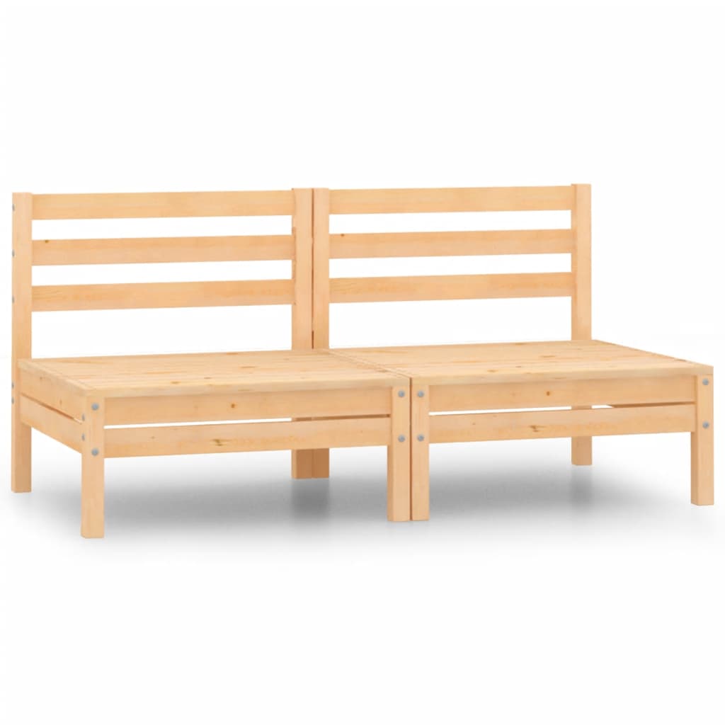 Garden Middle Sofas 2 pcs Solid Pinewood