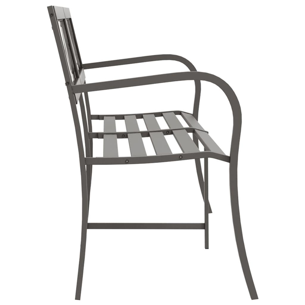 Twin Garden Bench 246 cm Grey Steel