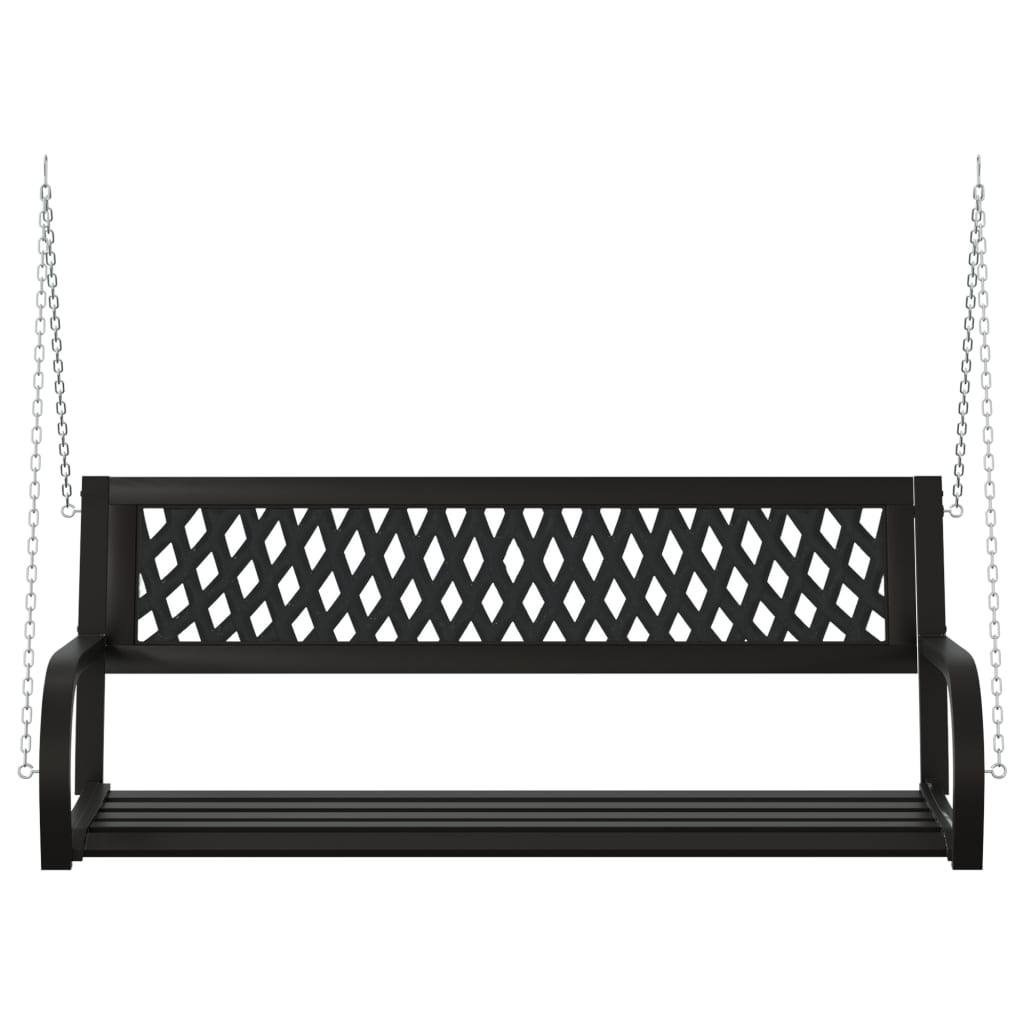 Garden Swing Bench 125 cm Steel and Plastic Black
