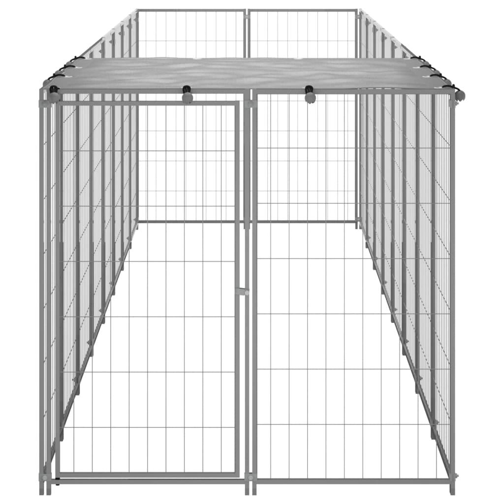 Dog Kennel Silver 4.84 m² Steel