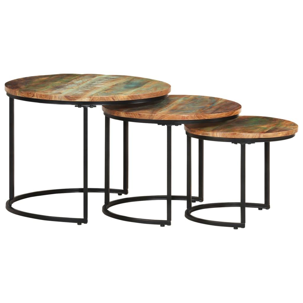 Nesting Tables 3 pcs Solid Wood Reclaimed
