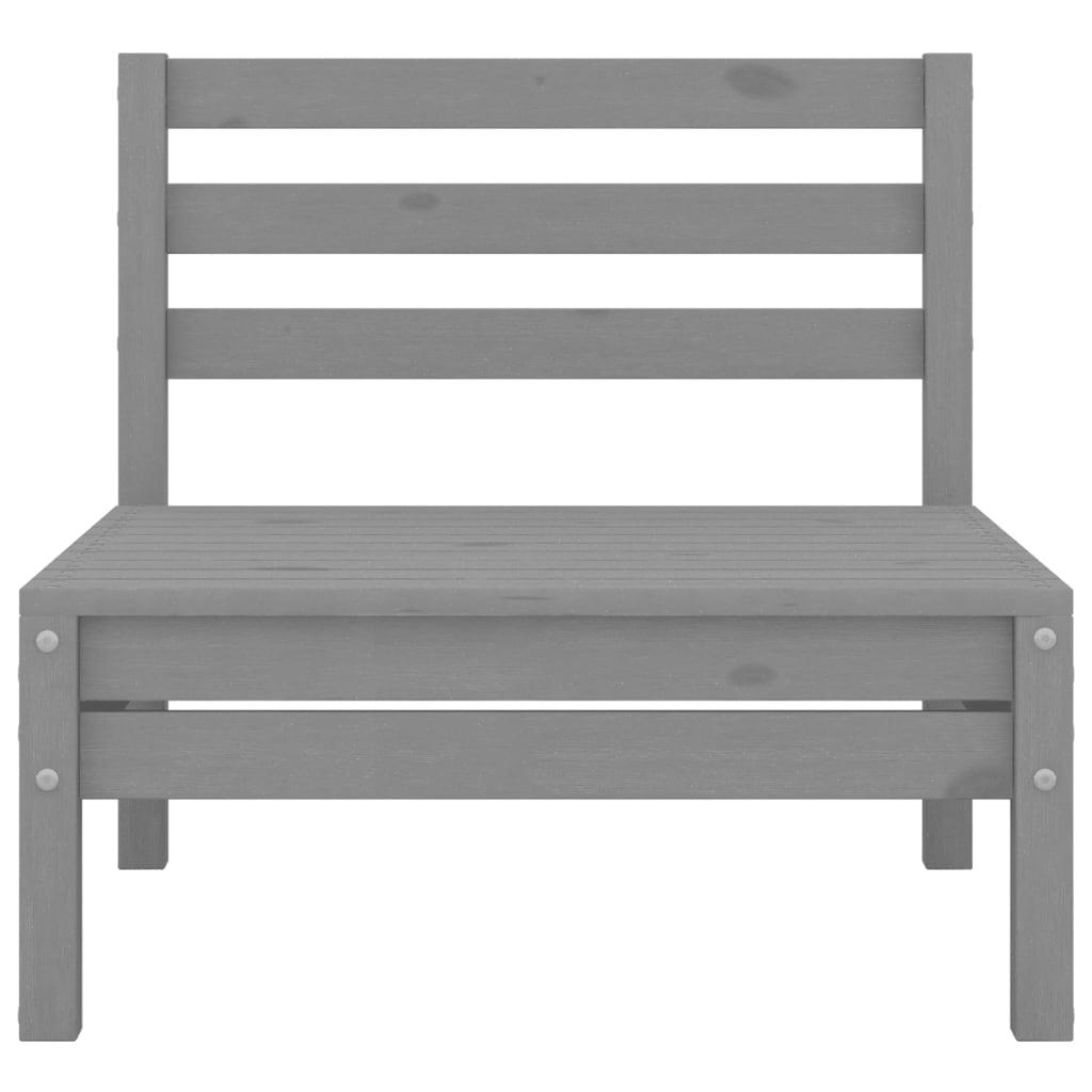 5 Piece Garden Lounge Set Grey Solid Pinewood