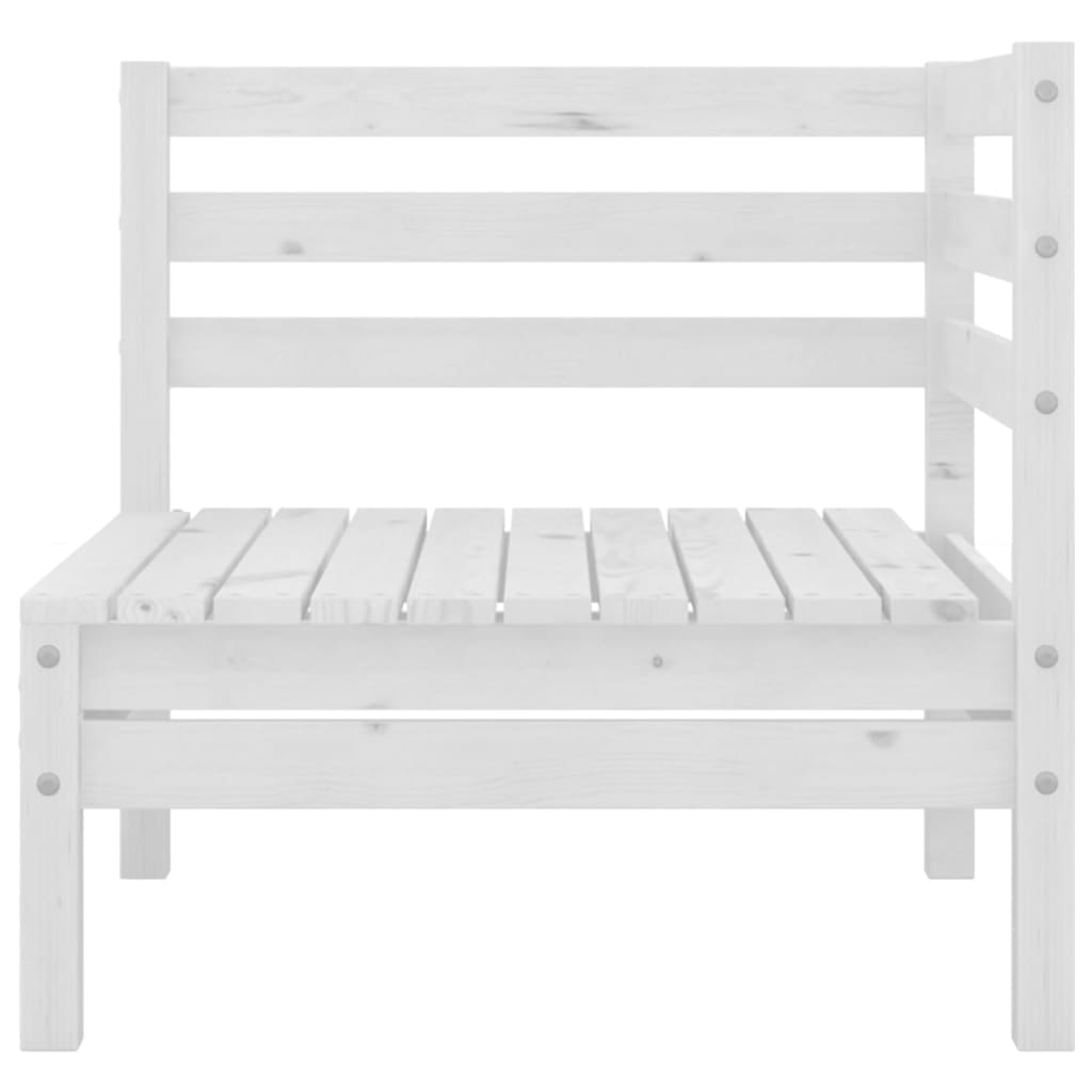 Garden 2-Seater Sofa White Solid Wood Pine