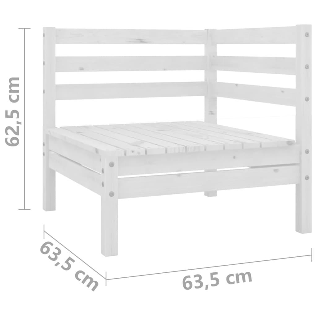 Garden 2-Seater Sofa White Solid Wood Pine