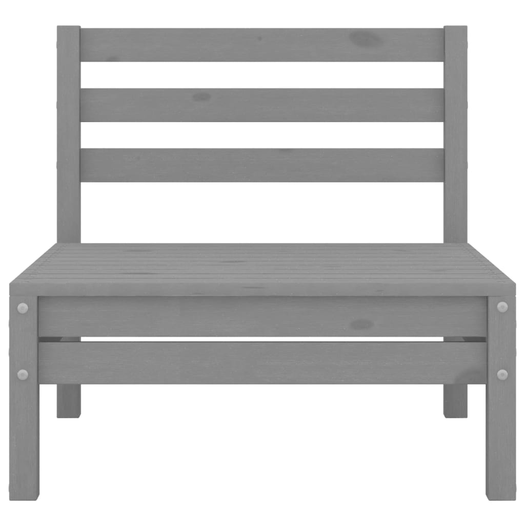 5 Piece Garden Lounge Set Grey Solid Pinewood