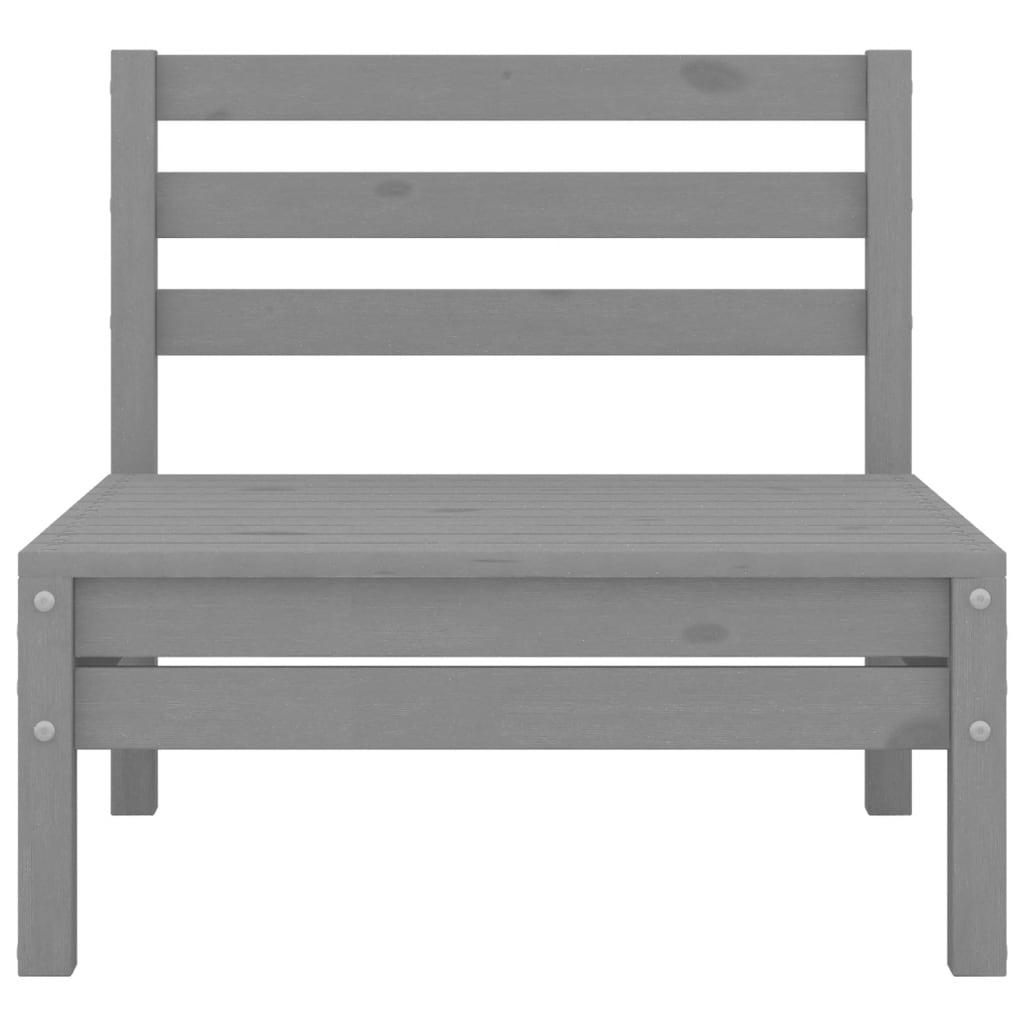 4 Piece Garden Lounge Set Grey Solid Pinewood