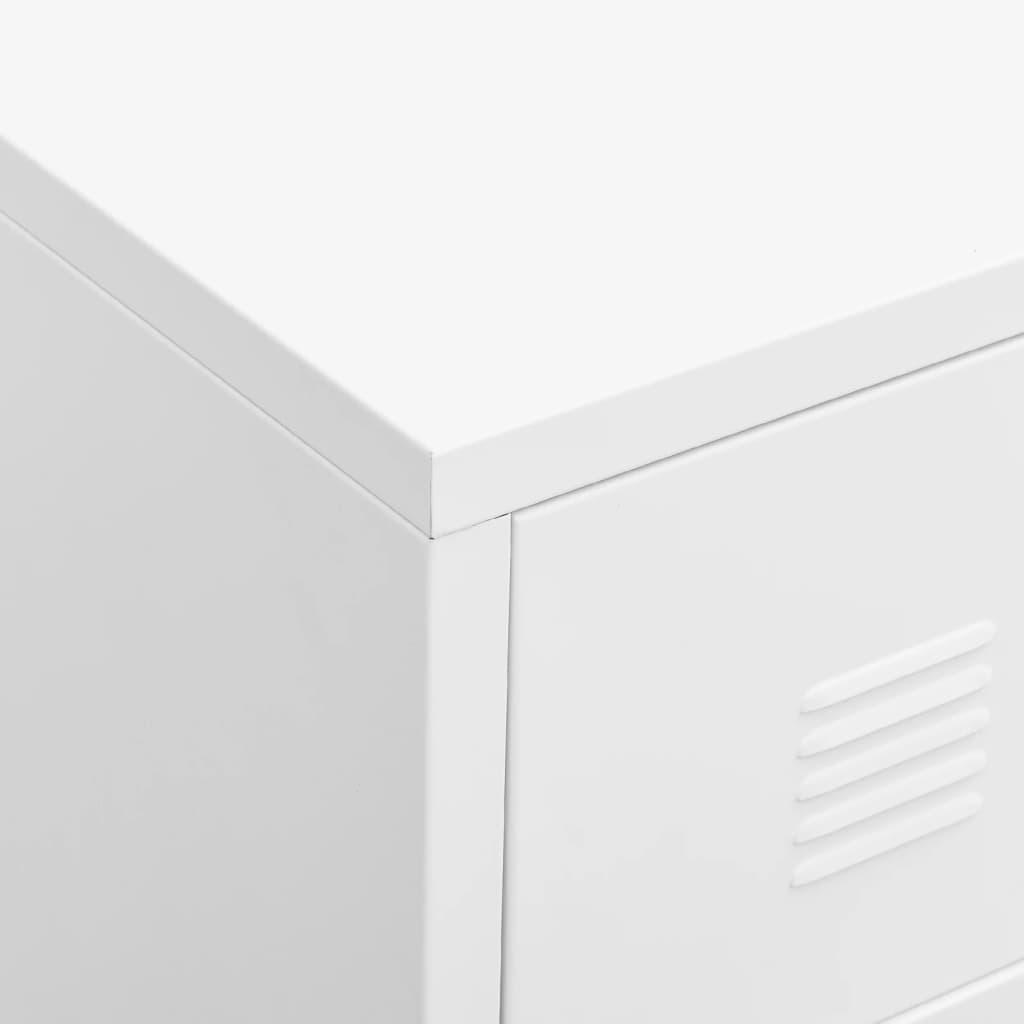 Industrial Drawer Cabinet White 78x40x93 cm Metal