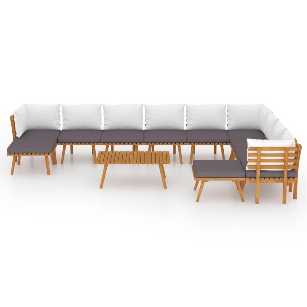 12 Piece Garden Lounge Set with Cushions Solid Wood Acacia
