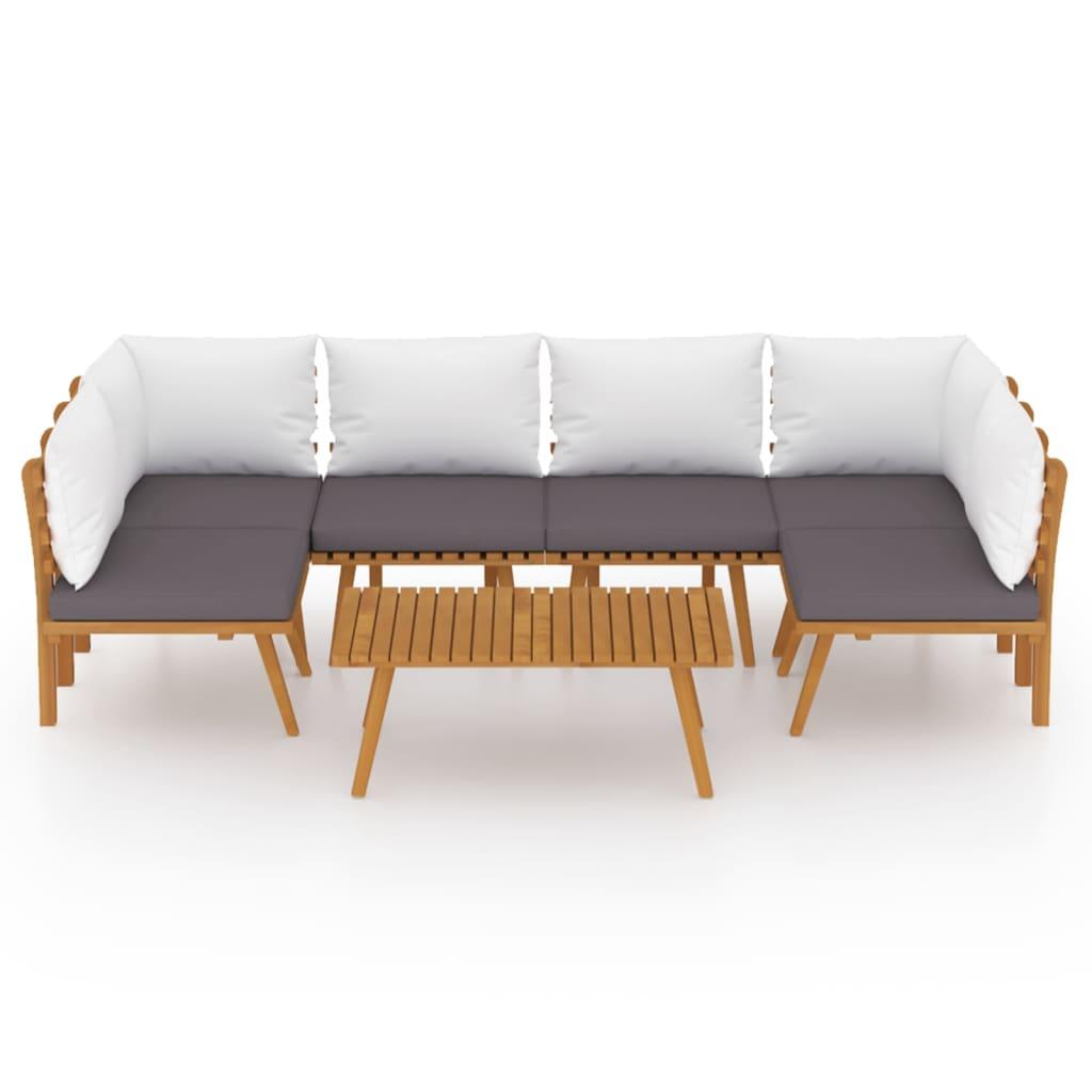 7 Piece Garden Lounge Set with Cushions Solid Wood Acacia