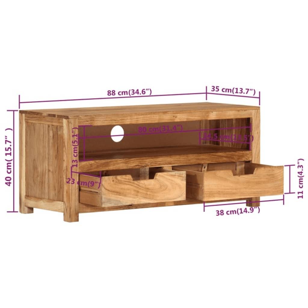 TV Cabinet 88x35x40 cm Solid Wood Acacia