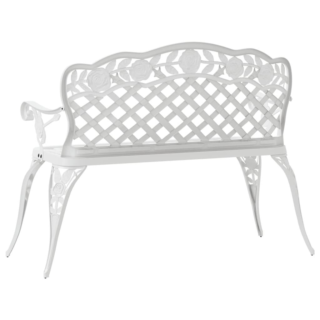 Garden Bench 108 cm Cast Aluminium White