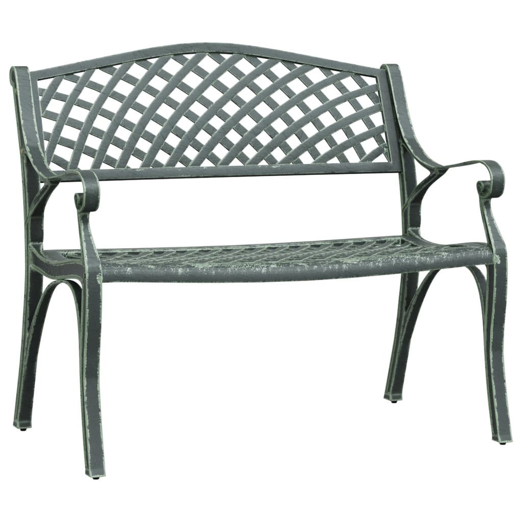 Garden Bench 102 cm Cast Aluminium Green