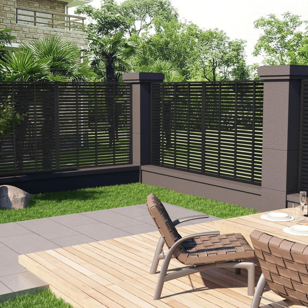 Louver Fence WPC 180x180 cm Dark Grey
