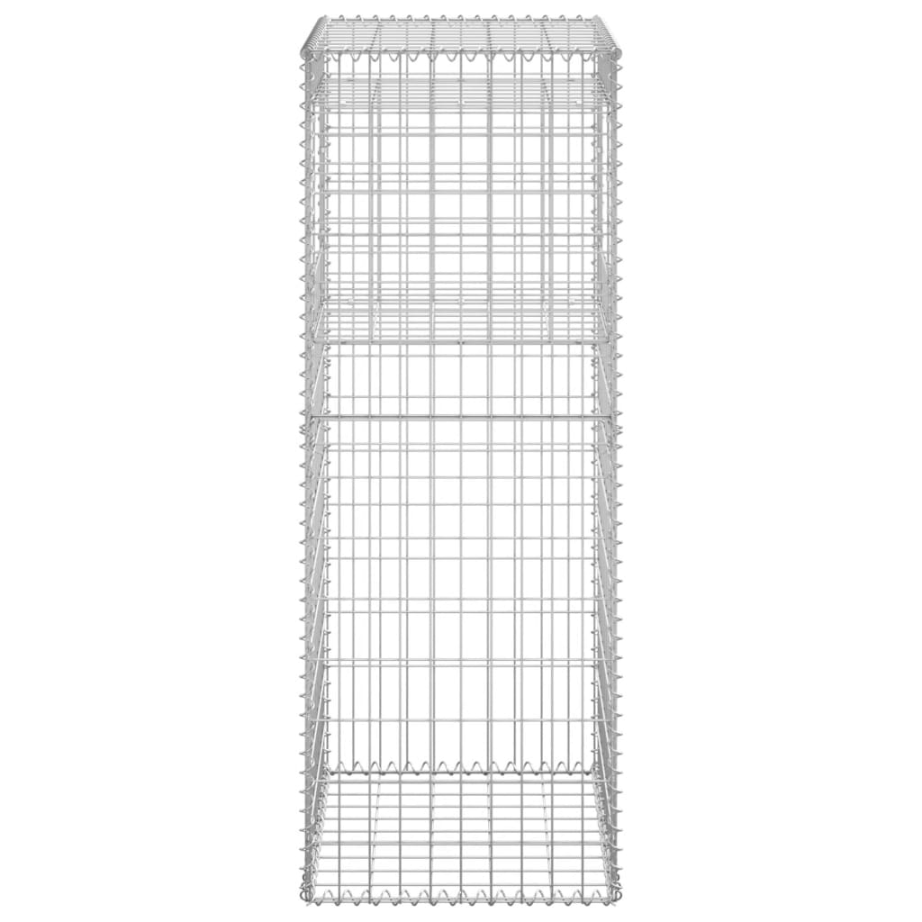 Gabion Basket Posts 2 pcs 50x50x140 cm Iron