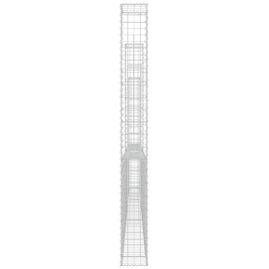 U-shape Gabion Basket with 4 Posts Iron 380x20x200 cm