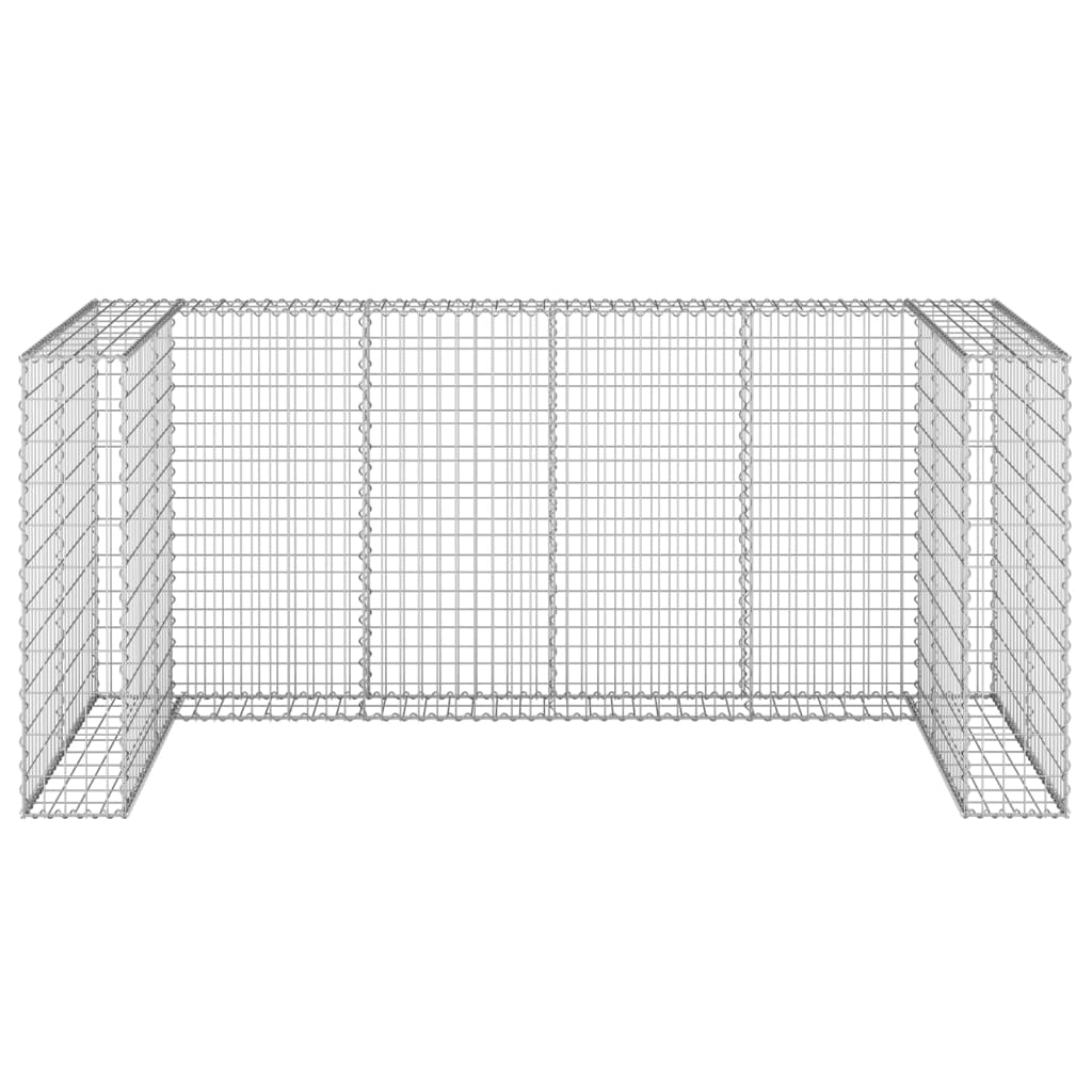 Gabion Wall for Garbage Bins Galvanised Steel 254x100x110 cm