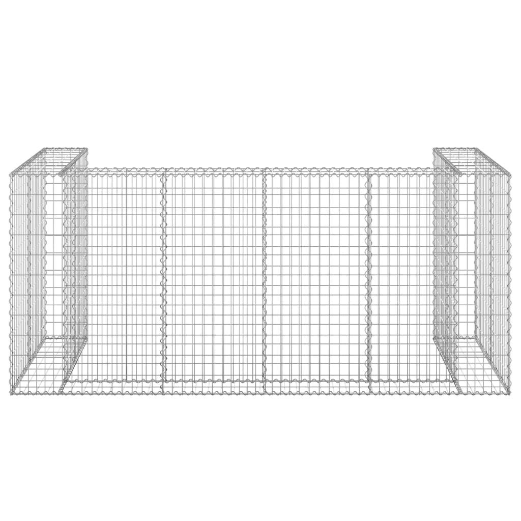 Gabion Wall for Garbage Bins Galvanised Steel 254x100x110 cm