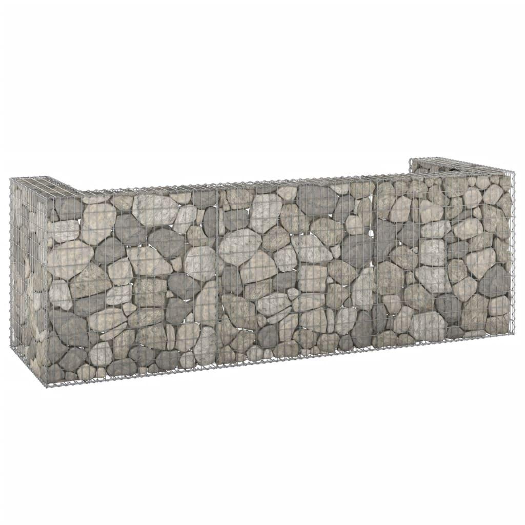 Gabion Wall for Garbage Bins Galvanised Steel 320x100x110 cm