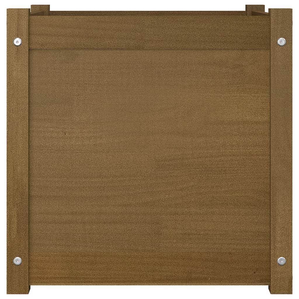 Garden Planters 2 pcs Honey Brown 50x50x50 cm Solid Pinewood