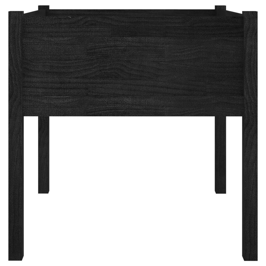 Garden Planter Black 70x70x70 cm Solid Pinewood