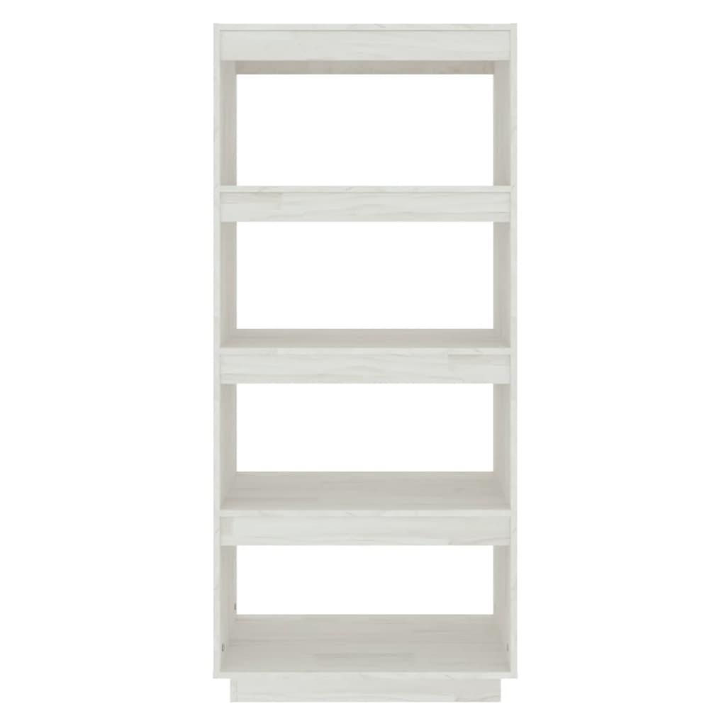 Book Cabinet/Room Divider White 60x35x135 cm Solid Pinewood