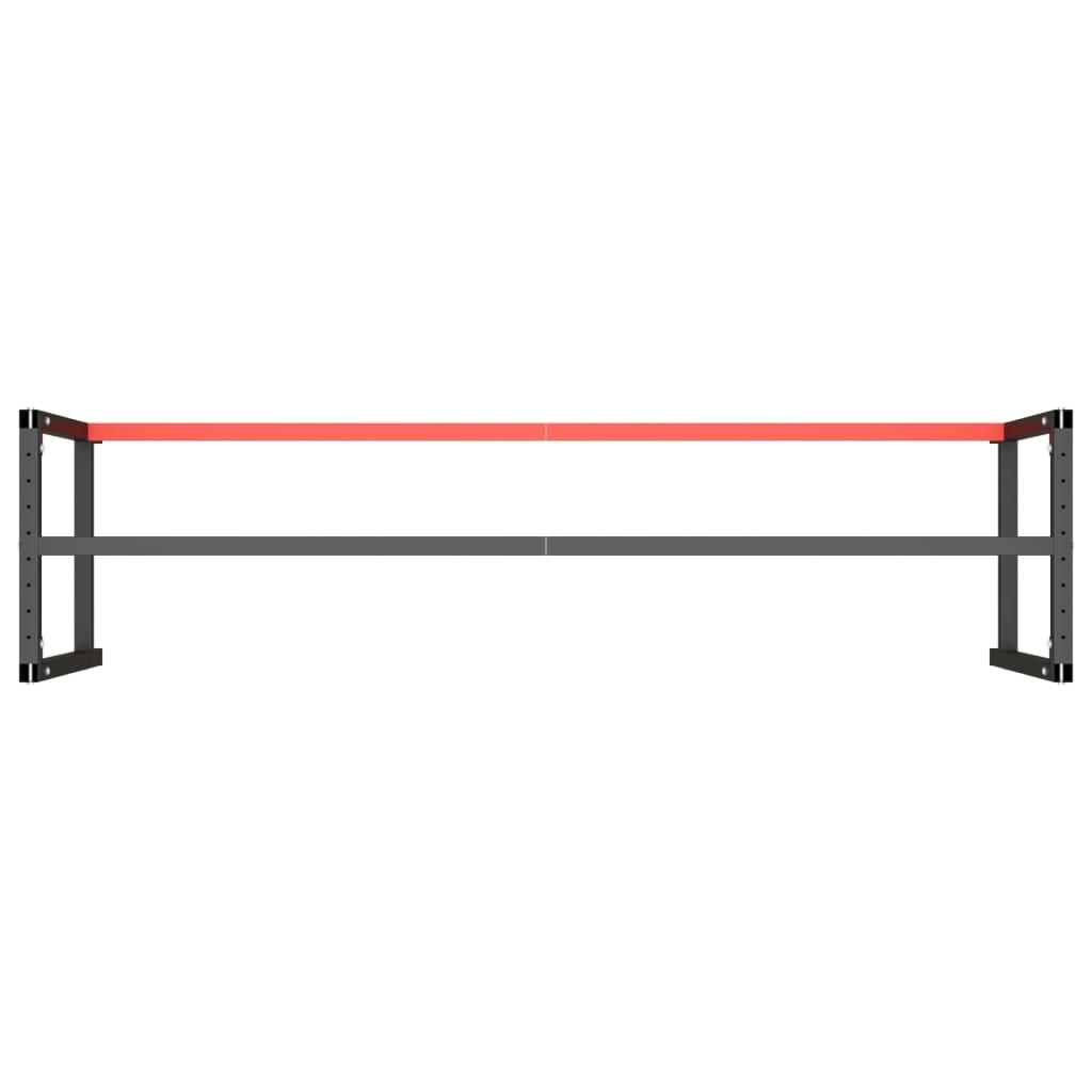 Work Bench Frame Matte Black and Matte Red 220x57x79 cm Metal