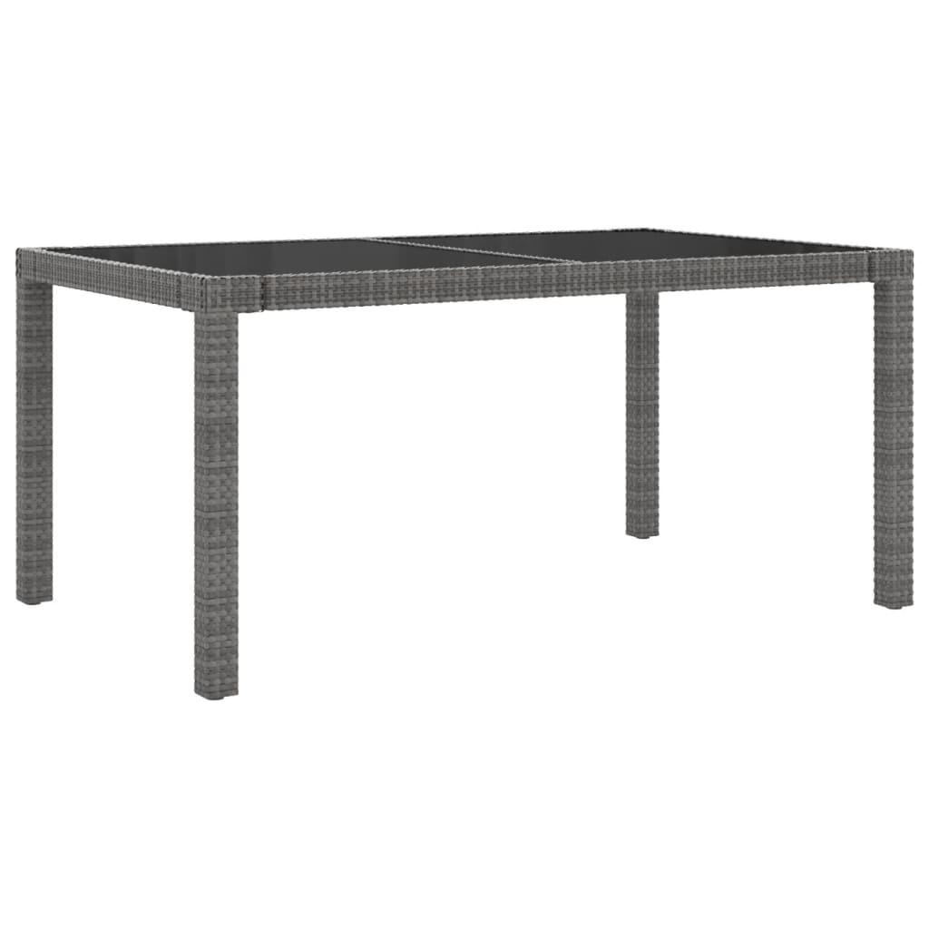 7 Piece Outdoor Dining Set with Cushions Poly Rattan Grey