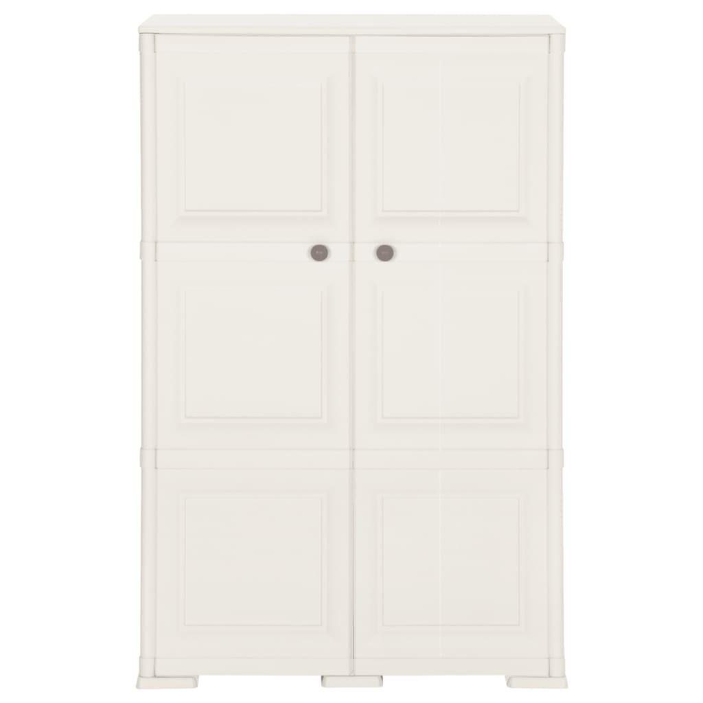 Plastic Cabinet 79x43x125 cm Wood Design White