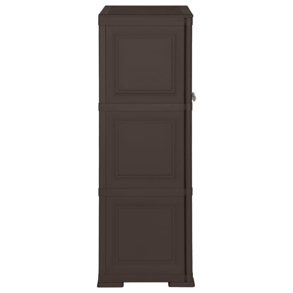 Plastic Cabinet 79x43x125 cm Wood Design Brown