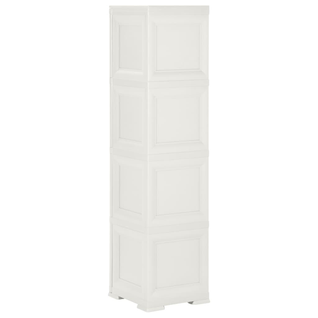 Plastic Cabinet 40x43x164 cm Wood Design Angora White