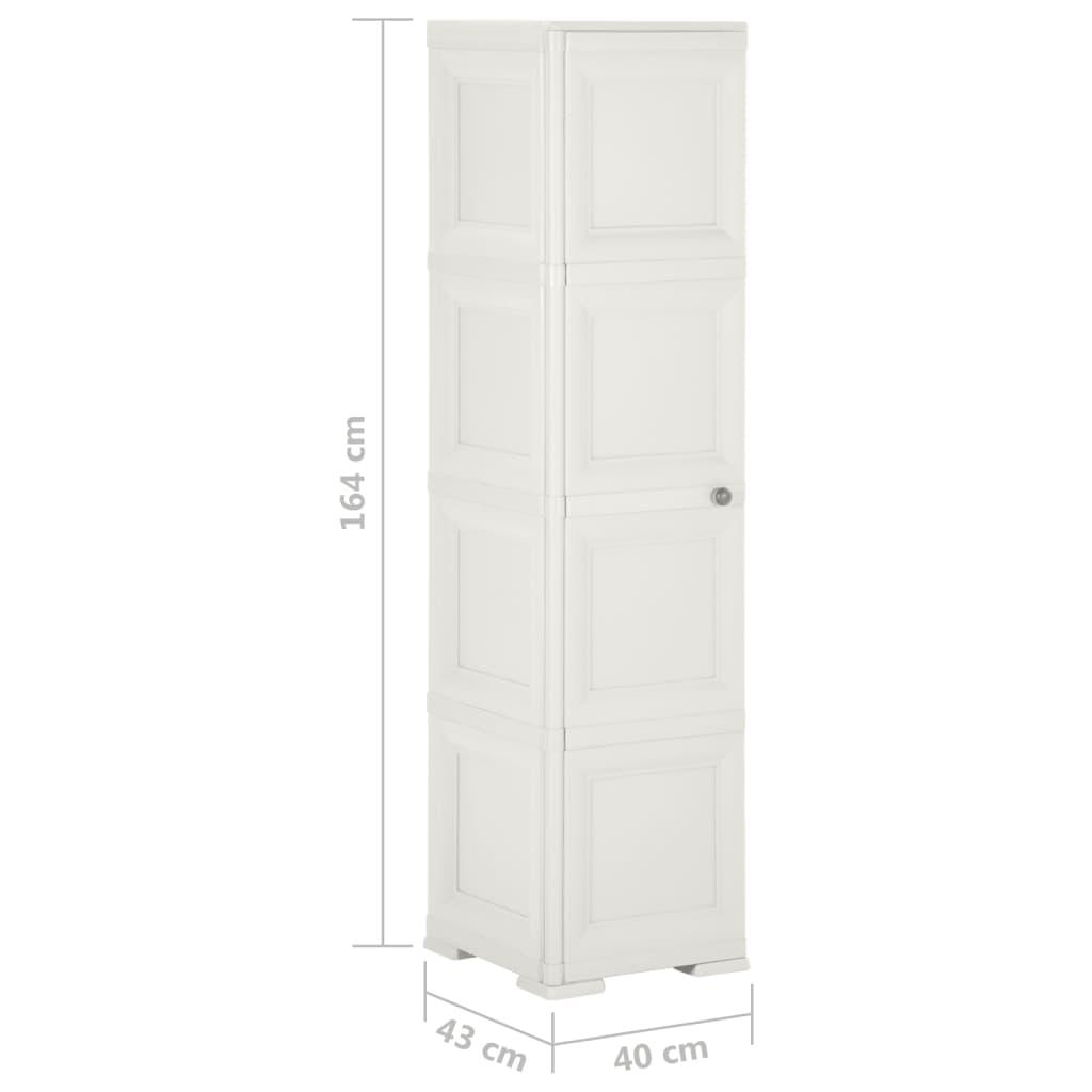 Plastic Cabinet 40x43x164 cm Wood Design Angora White