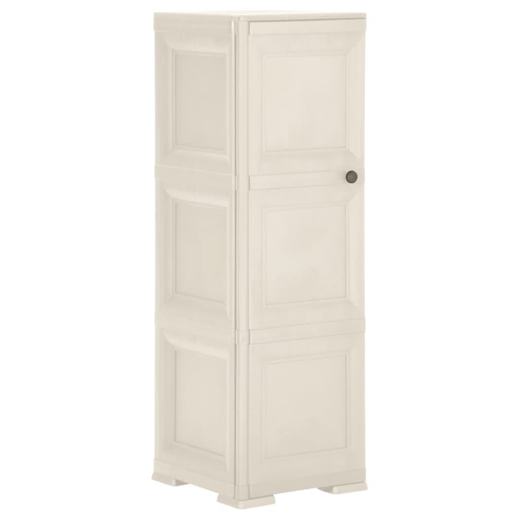 Plastic Cabinet 40x43x125 cm Wood Design Cream