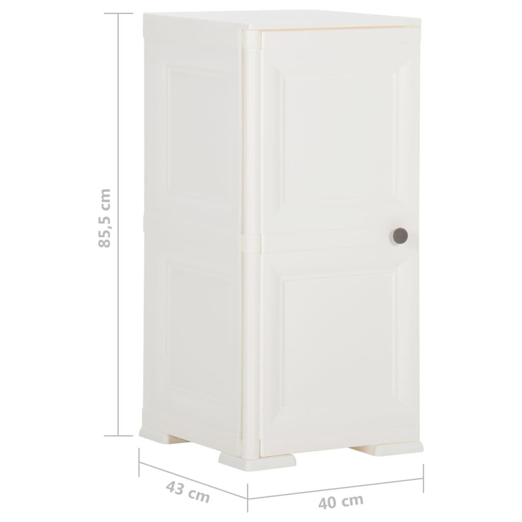 Plastic Cabinet 40x43x85.5 cm Wood Design White
