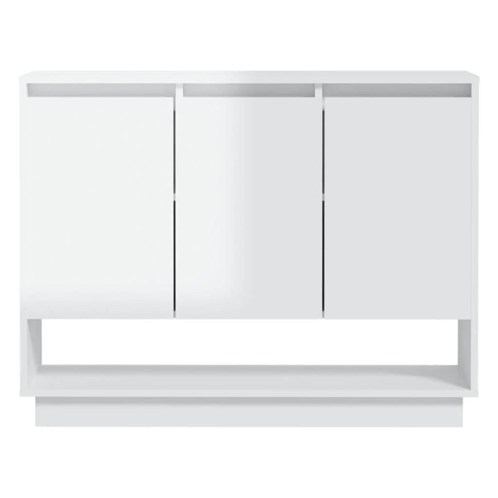 Sideboard High Gloss White 97x31x75 cm Engineered Wood