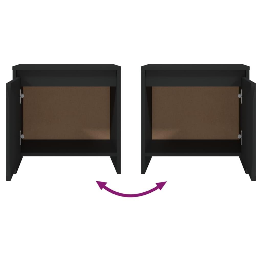 Bedside Cabinet Black 45x34x44.5 cm Engineered Wood