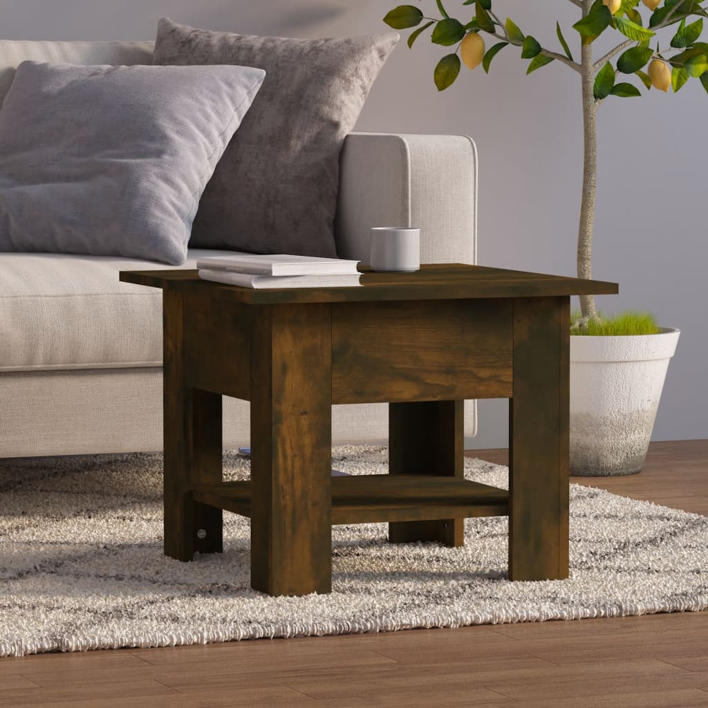 Coffee Table Smoked Oak 55x55x42 cm Engineered Wood