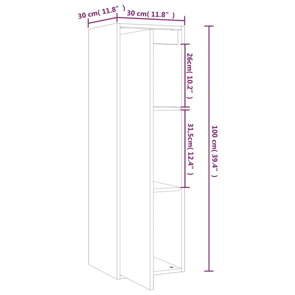 Wall Cabinets 2 pcs 30x30x100 cm Solid Wood Pine