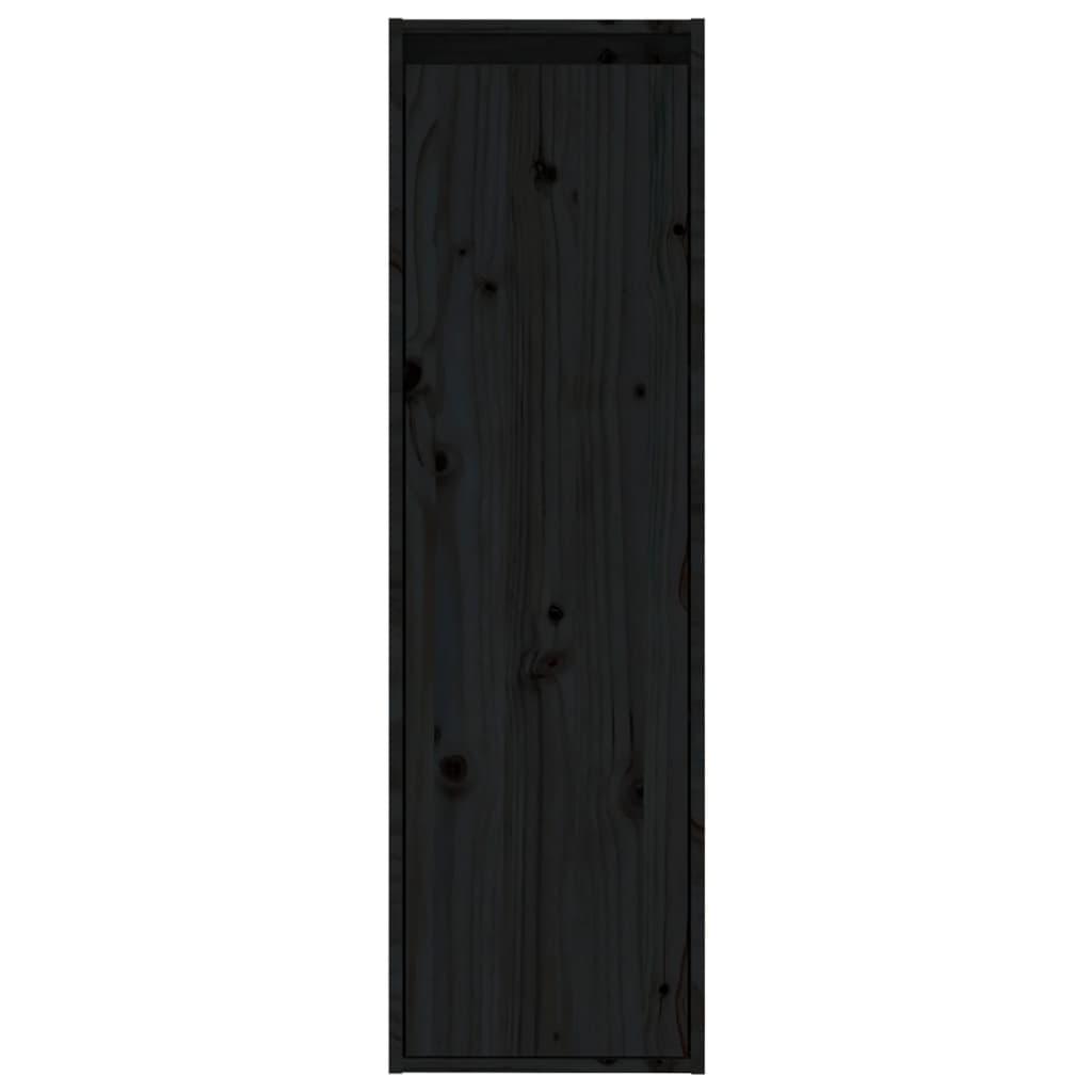 Wall Cabinets 2 pcs Black 30x30x100 cm Solid Wood Pine
