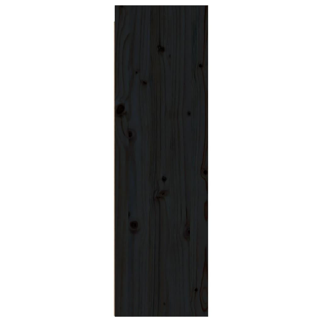 Wall Cabinets 2 pcs Black 30x30x100 cm Solid Wood Pine