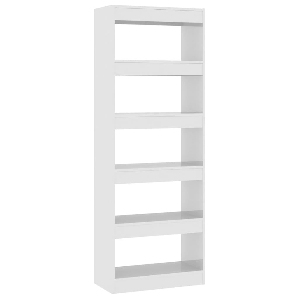 Book Cabinet/Room Divider High Gloss White 60x30x166 cm Engineered Wood