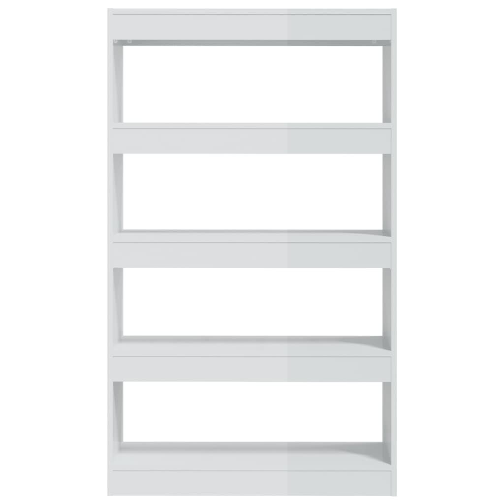 Book Cabinet/Room Divider High Gloss White 80x30x135 cm Engineered Wood