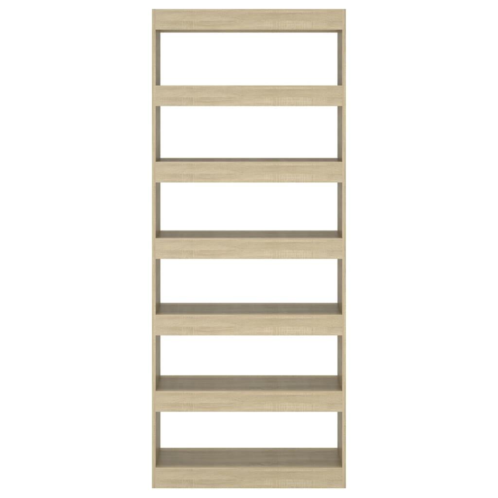 Book Cabinet/Room Divider Sonoma Oak 80x30x198 cm Engineered Wood